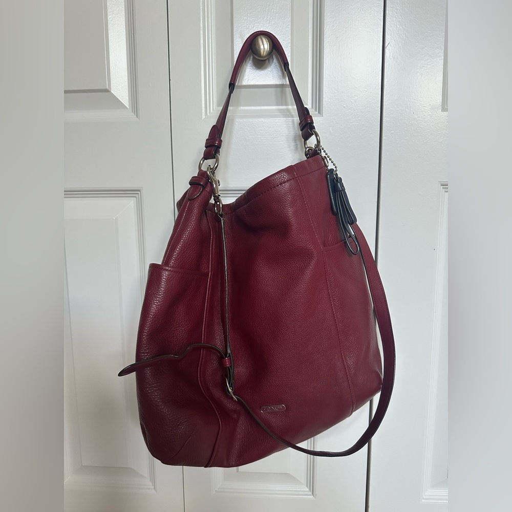 Coach Burgundy Leather Hobo Bag